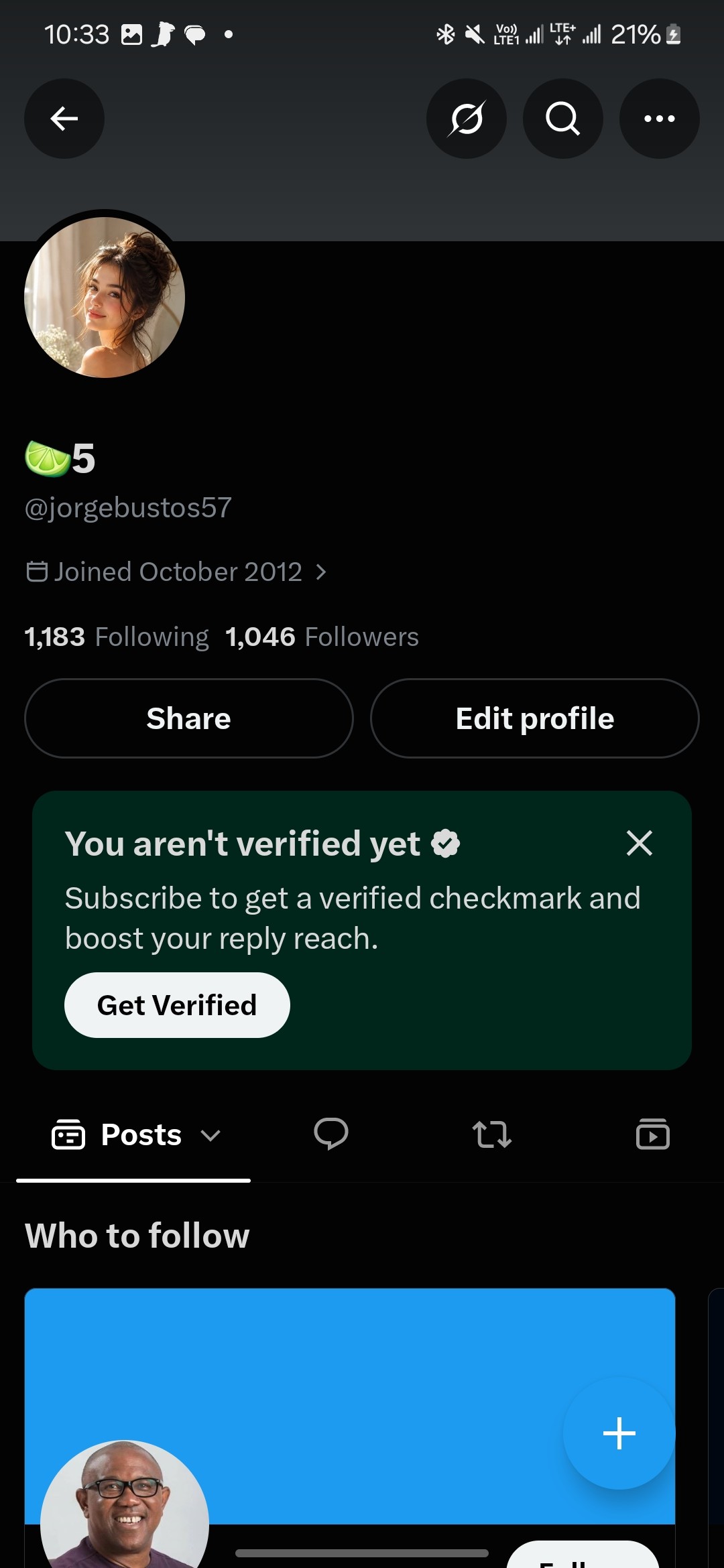 Brazil 🇧🇷 Twitter (X) 1k+ Real followers [2012 creation]